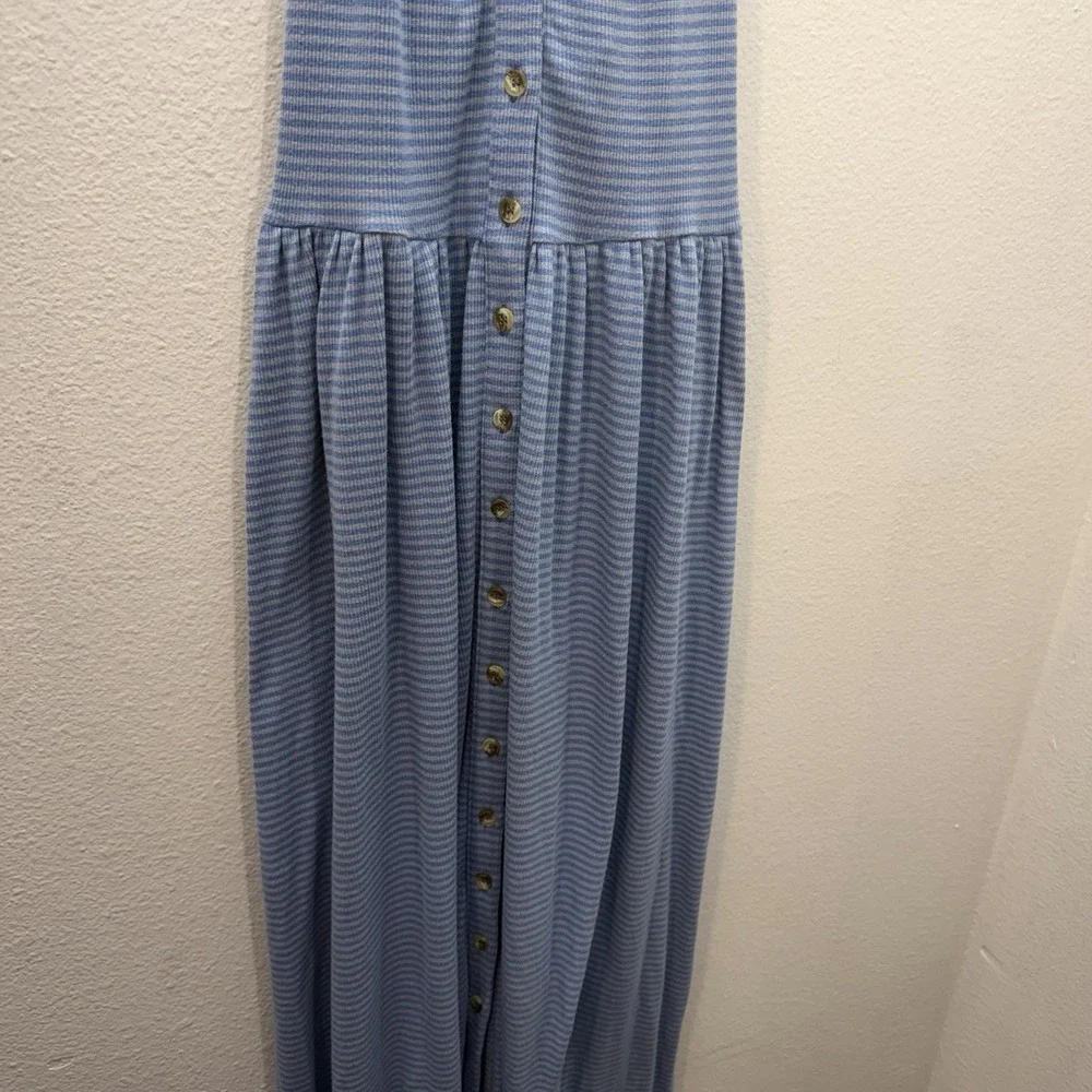 Free People Size M Nina Summer Halter Maxi Dress Coastal Boho Striped Sundress - Picture 9 of 12